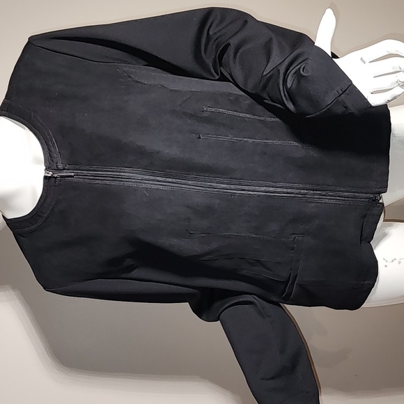 Studio works zip up black solid top - Picture 6 of 10